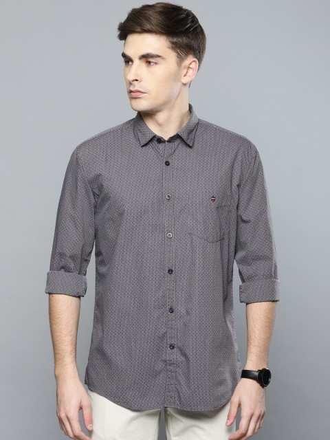 

Louis Philippe Sport Men Grey Slim Fit Striped Casual Shirt