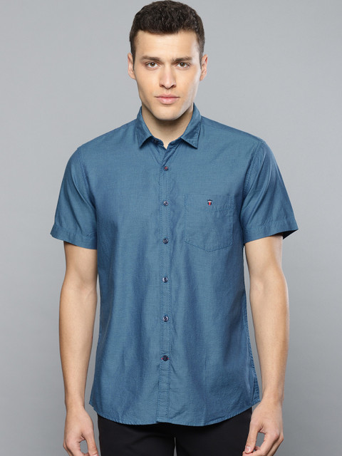 

Louis Philippe Sport Men Blue Slim Fit Self Design Casual Shirt