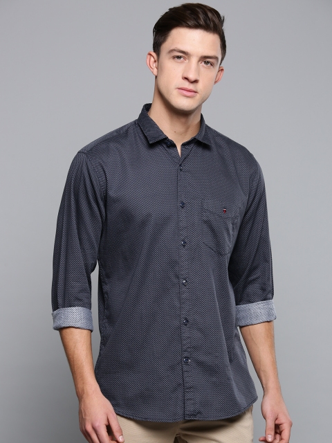 

Louis Philippe Sport Men Charcoal Grey Slim Fit Printed Casual Shirt