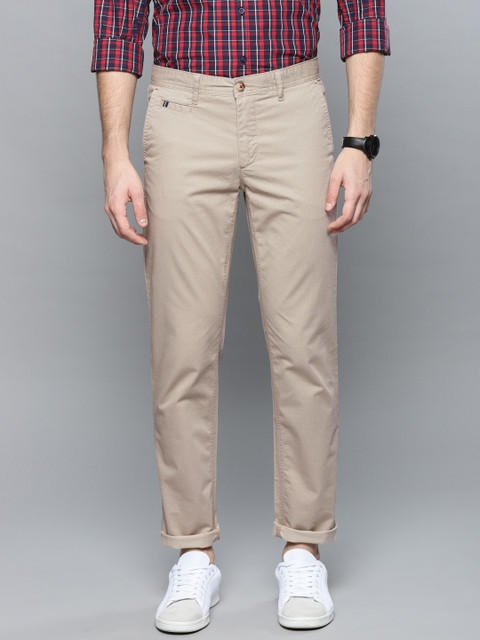

Louis Philippe Sport Men Beige Printed Trousers
