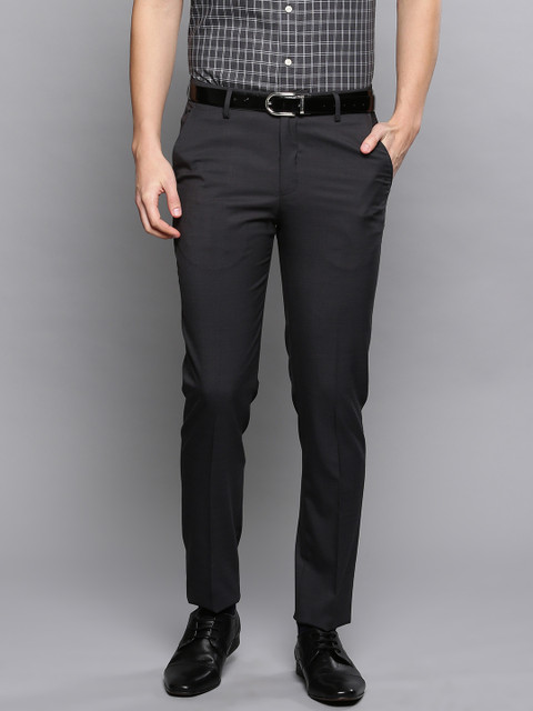 

Louis Philippe Men Black Slim Fit Solid Permapress finest wrinkle free Formal Trousers