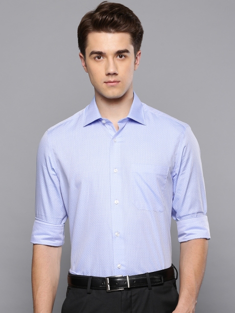 

Louis Philippe Men Blue Classic Regular Fit Self Design Formal Shirt