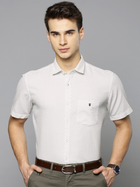 

Louis Philippe Sport Men Off-White Printed Slim Fit Formal Shirt