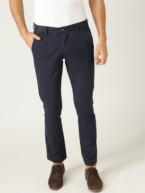 

United Colors of Benetton Men Navy Blue Slim Fit Solid Chinos