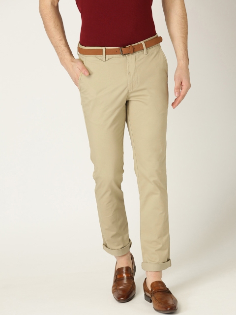 

United Colors of Benetton Men Beige Slim Fit Solid Chinos