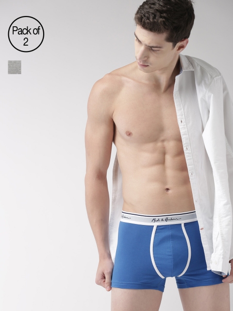 

Mast & Harbour Men Pack Of 2 Premium Ultrasoft Cotton Trunks MNH-TRK-PK2-004B, Blue