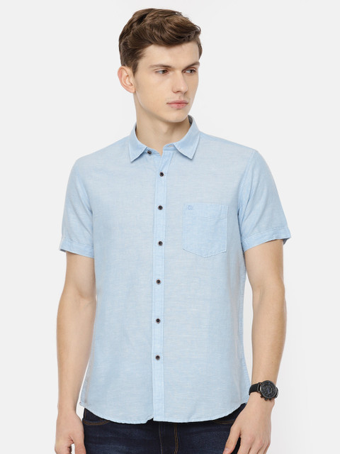 

Pepe Jeans Men Blue Regular Fit Solid Casual Shirt