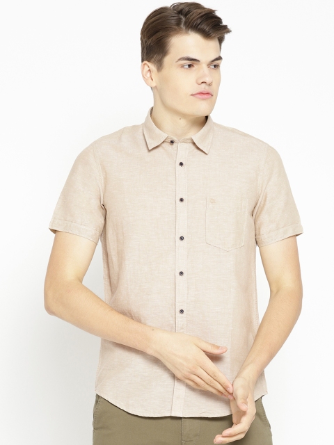 

Pepe Jeans Men Beige Regular Fit Solid Casual Shirt