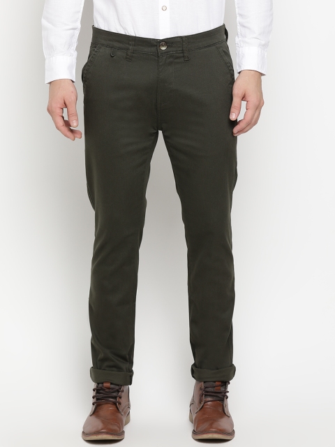 

Pepe Jeans Men Olive Green Slim Fit Solid Chinos
