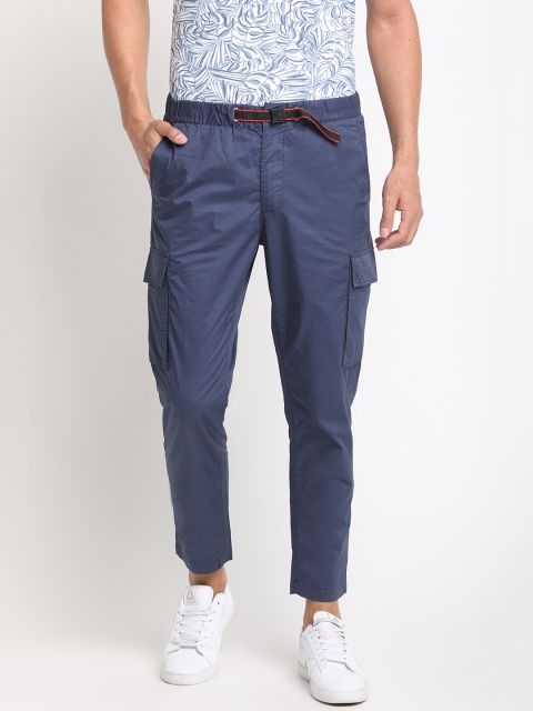 

Pepe Jeans Men Navy Blue Slim Fit Cargos Trousers