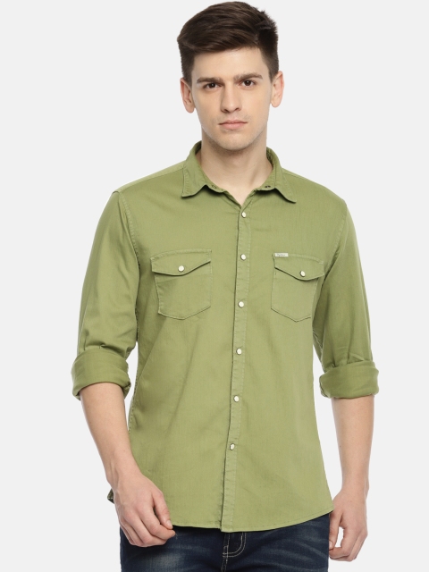 

Pepe Jeans Men Green CISCO Regular Fit Solid Casual Shirt