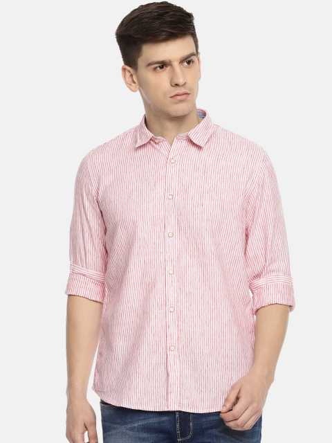 

Pepe Jeans Men Red & White Regular Fit Striped Casual Shirt