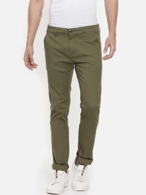 

Pepe Jeans Men Olive Green Bonobo Slim Fit Solid Chinos