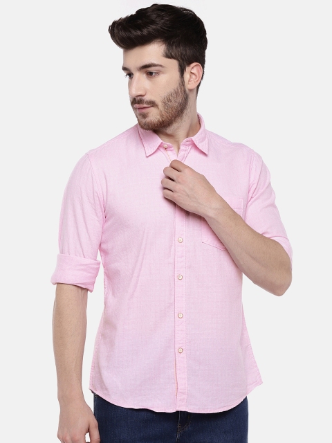 

Pepe Jeans Men Pink Regular Fit Self Design Casual Shirt