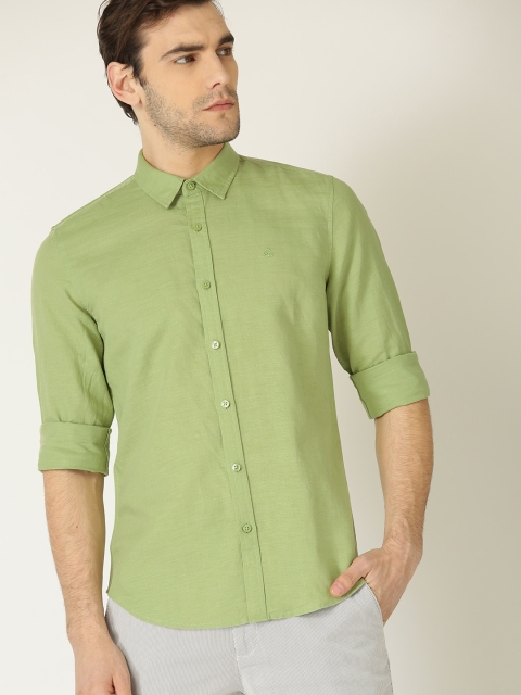 

United Colors of Benetton Men Green Slim Fit Solid Casual Shirt