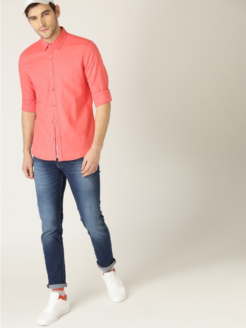 

United Colors of Benetton Men Coral Slim Fit Solid Casual Shirt