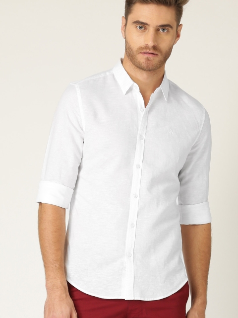 

United Colors of Benetton Men White Regular Fit Solid Casual Shirt