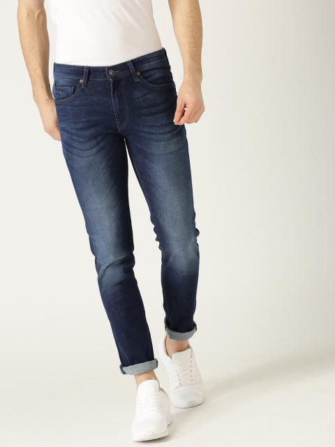 

United Colors of Benetton Men Navy Blue Skinny Fit Mid-Rise Clean Look Stretchable Jeans