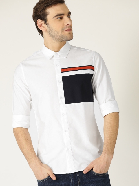 

United Colors of Benetton Men White Regular Fit Solid Casual Shirt