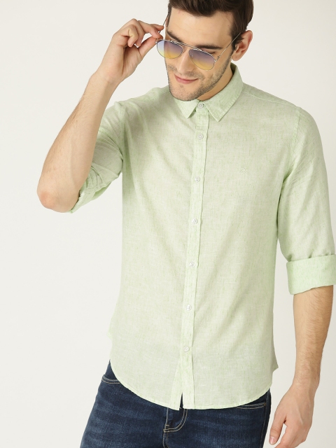 

United Colors of Benetton Men Green Regular Fit Solid Casual Shirt