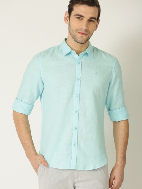 

United Colors of Benetton Men Blue Slim Fit Solid Casual Shirt