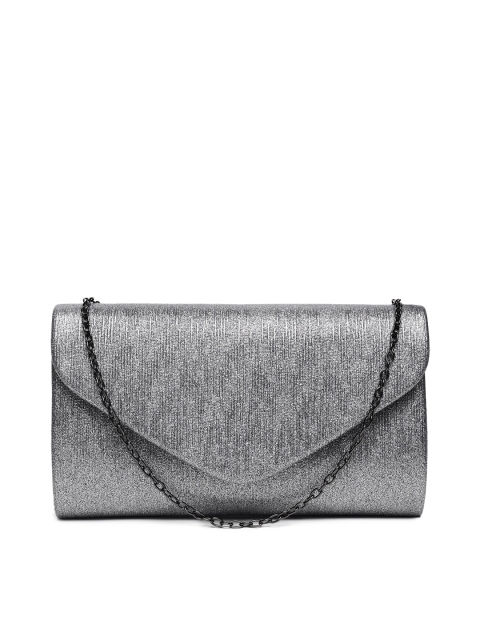

CODE by Lifestyle Gunmetal-Toned Textured Clutch, Metallic
