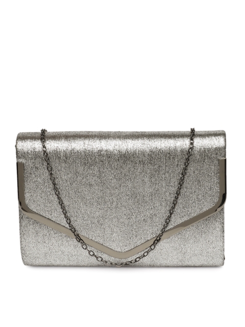

CODE by Lifestyle Gunmetal-Toned Solid Clutch, Metallic