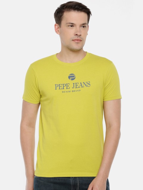 

Pepe Jeans Men Lime Green Printed T-shirt