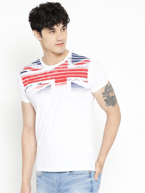 

Pepe Jeans Men White & Red Printed Detail T-shirt