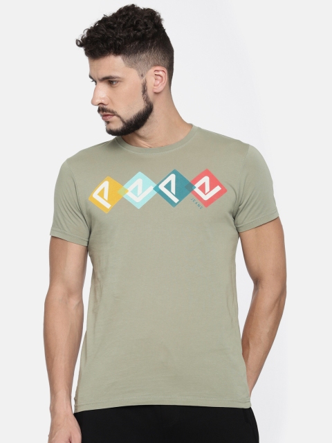 

Pepe Jeans Men Olive Green Printed Round Neck T-shirt