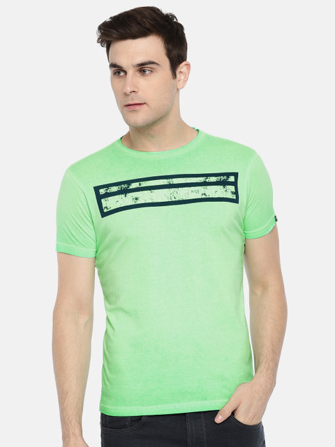 

Pepe Jeans Men Green Striped Round Neck T-shirt