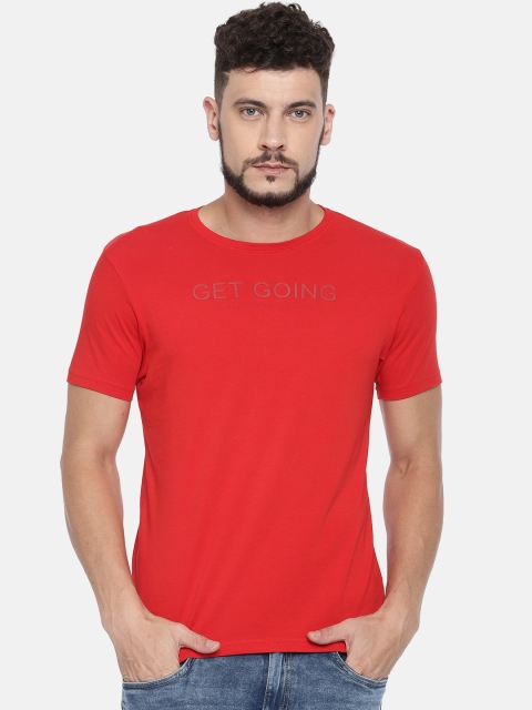 

Pepe Jeans Men Red Slim Fit Printed Round Neck T-shirt