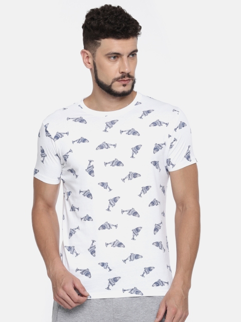 

Pepe Jeans Men White Printed Round Neck T-shirt