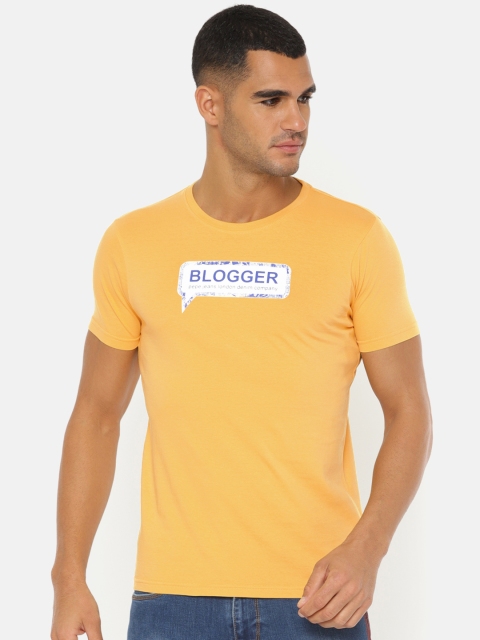 

Pepe Jeans Men Yellow Printed Round Neck T-shirt