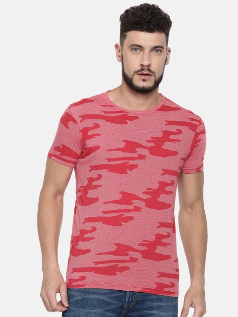 

Pepe Jeans Men Red Slim Fit Printed Round Neck T-shirt