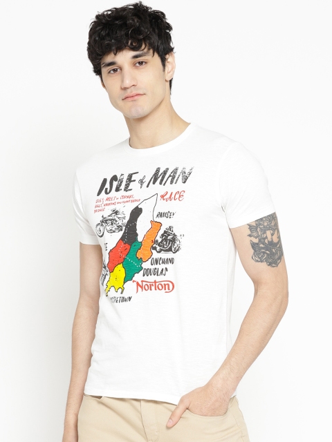 

Pepe Jeans Men White Printed Round Neck T-shirt