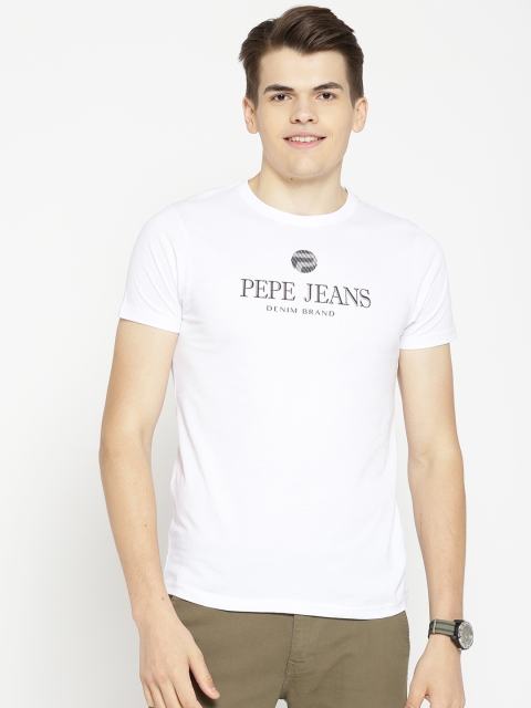 

Pepe Jeans Men White Printed Detail Round Neck T-shirt