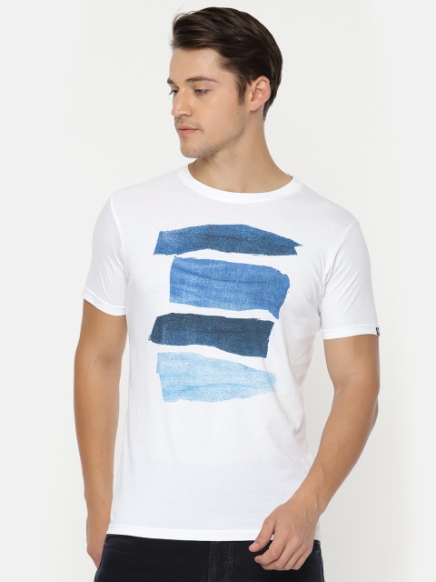 

Pepe Jeans Men White Printed Round Neck Pure Cotton T-shirt