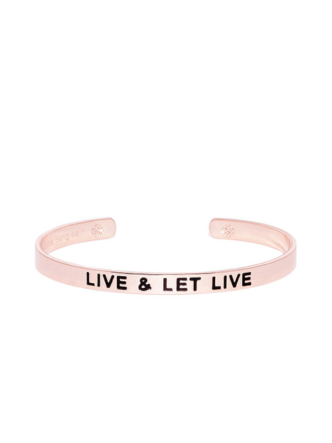 

Pipa Bella Limited Edition Rose Gold Plated Live & Let Live Resolution Karma Bangle