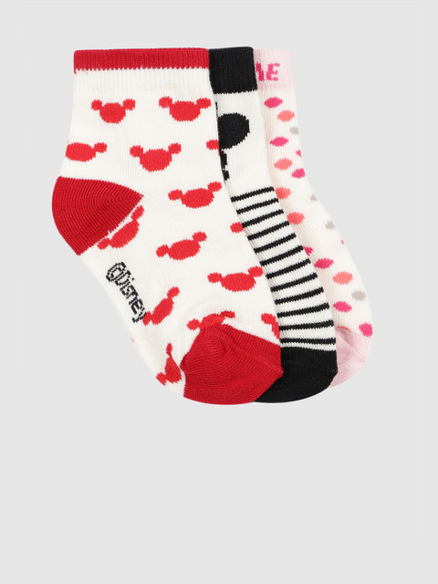 

YK Disney Kids Pack of 3 Patterned Ankle-Length Socks SPEN-YKDIS-KIDS-4, Off white