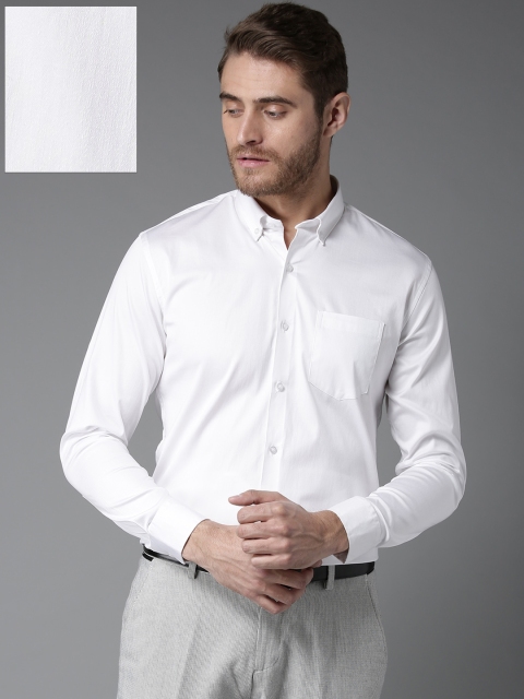 

DENNISON Men White Classic Slim Fit Solid Formal Shirt