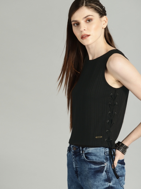 

Roadster Women Black Solid Top