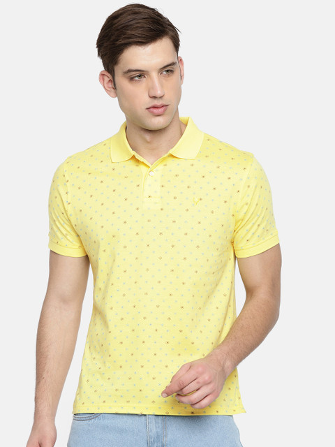 

Allen Solly Men Yellow Printed Polo Collar T-shirt
