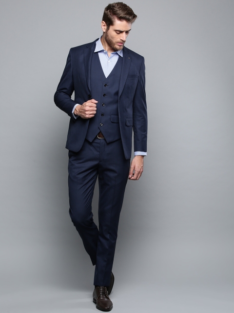 

Louis Philippe Men Navy Blue Solid Single Breasted Slim Fit Formal Suit