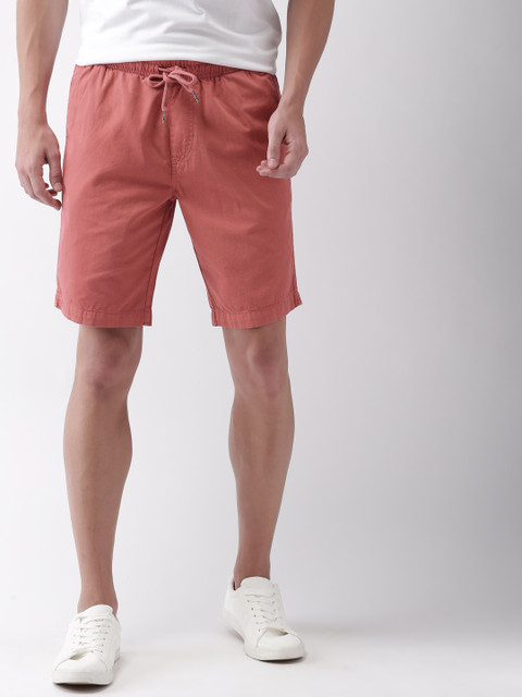 

Mast & Harbour Men Red Solid Regular Fit Chino Shorts