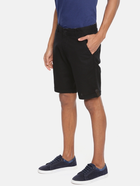 

Mast & Harbour Men Black Solid Regular Fit Regular Shorts
