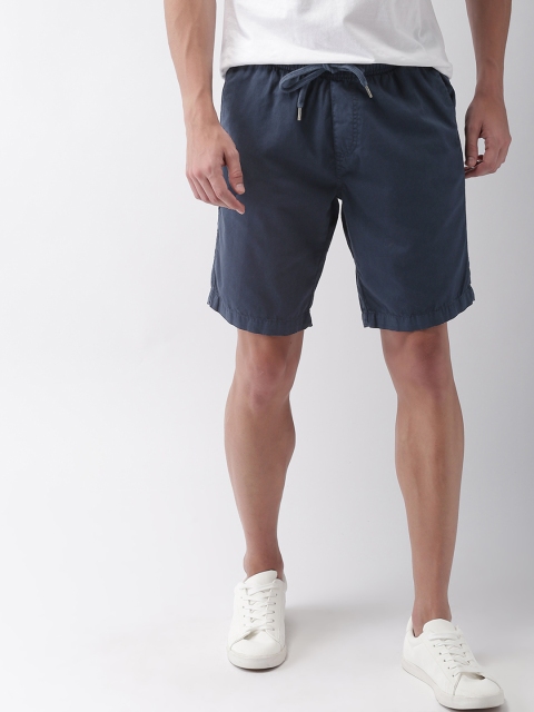 

Mast & Harbour Men Blue Solid Regular Fit Chino Shorts
