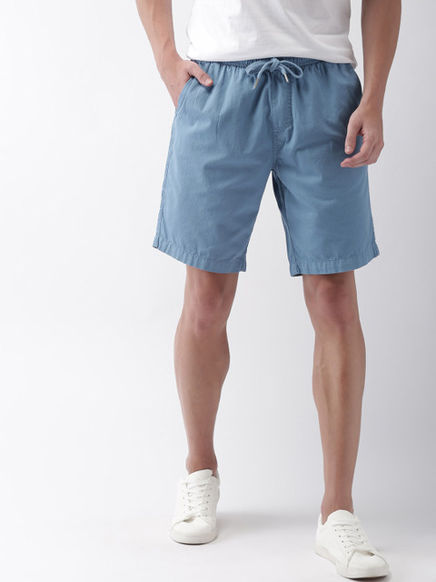 

Mast & Harbour Men Blue Solid Regular Fit Chino Shorts