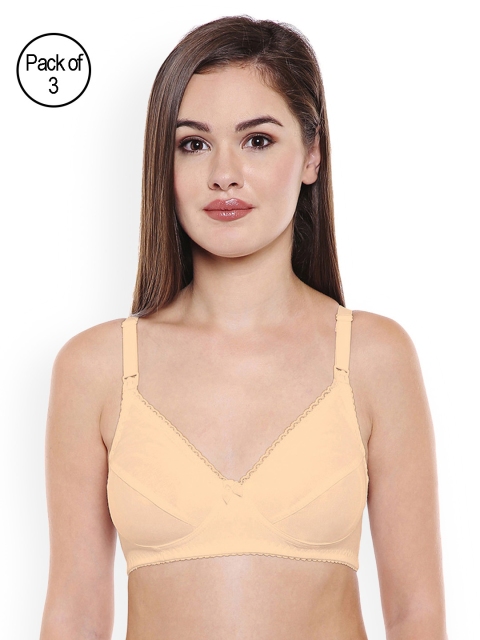 

Bodycare Pack of 3 Nude-Coloured Solid Non-Wired Non Padded Maternity Bra E1523SSS