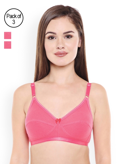 

Bodycare Pack of 3 Assorted Solid Non-Wired Non Padded Everyday Bra E1517CO